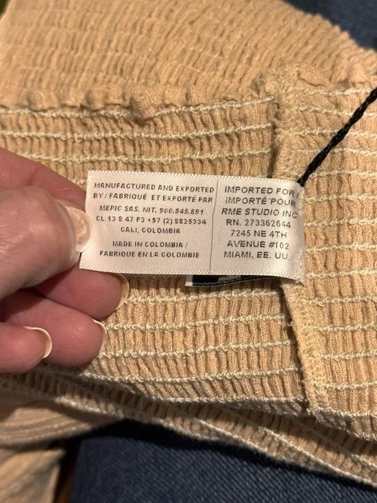 Peixoto Women's Harriet Beige Strapless Smocked Wide-Leg Jumpsuit - Large NWT - Picture 7 of 8